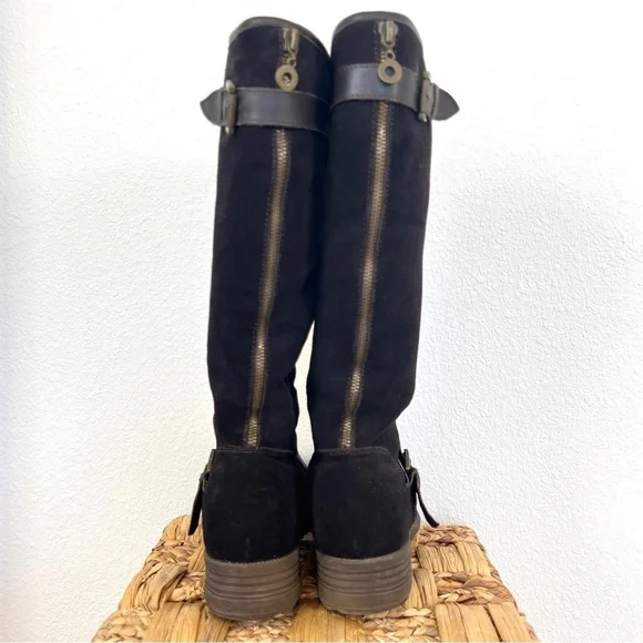 Spring Step Women’s Genuine Leather Dark Brown Suede Tall Boot Vegan Fur Sz. 38 - Picture 9 of 14